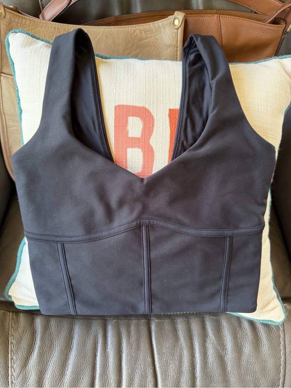 Abercrombie & Fitch YPB Black Longline Sports Bra Top